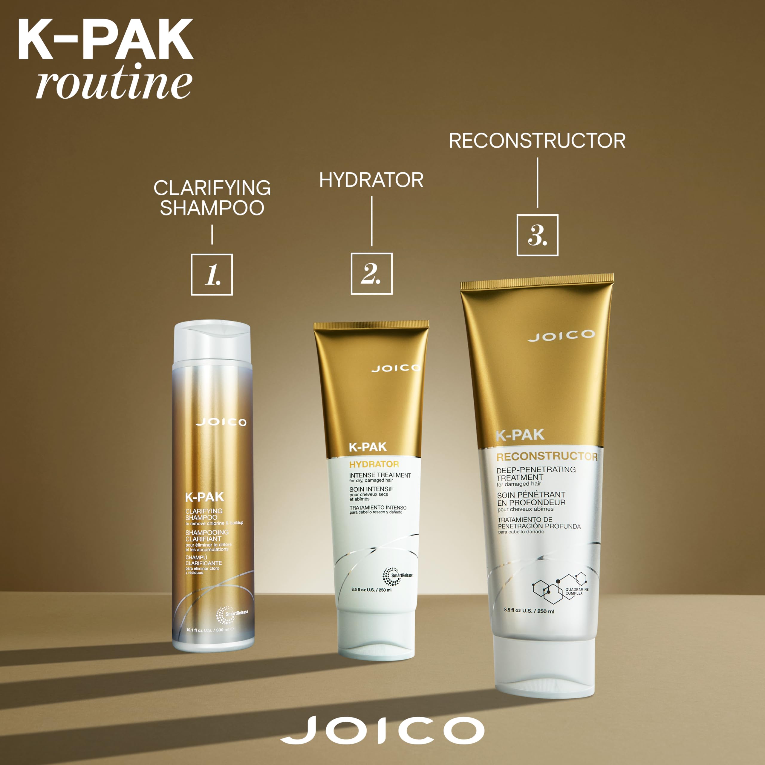 Joico on bathroom shelf in lifestyle setting for salon-quality benefit
