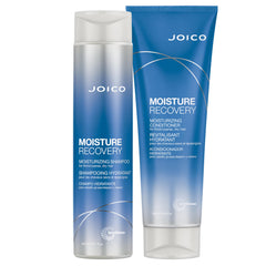 Joico Moisture Recovery shampoo bottle hydrates hair for smoother detangling.