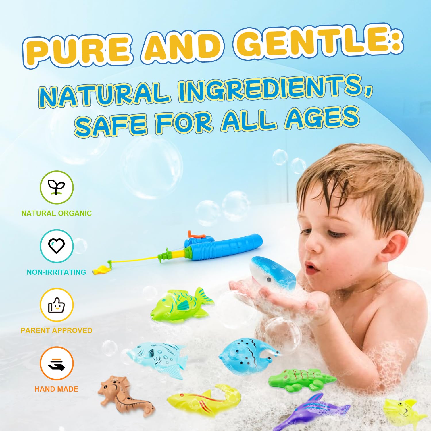 JOI MEW natural handmade fizzies – gentle on skin during playful baths.