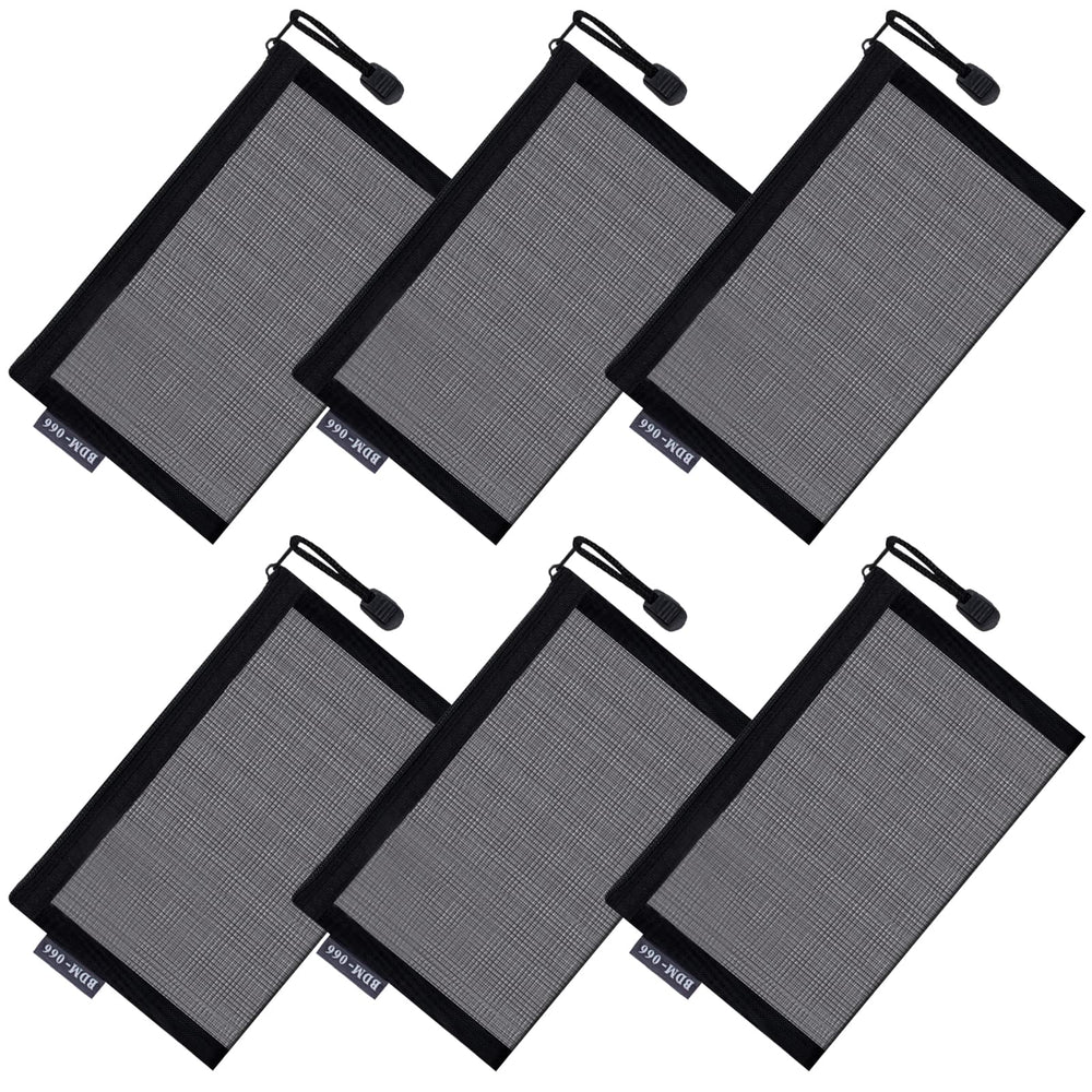JOINDO 6pc mesh makeup bag set in black for compact travel organization