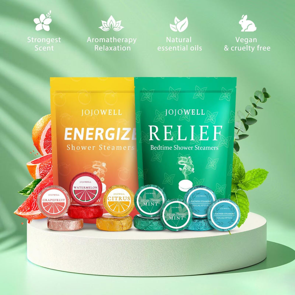 Bombas JoJowell con aroma eucalipto para despertar sensaciones durante la ducha.