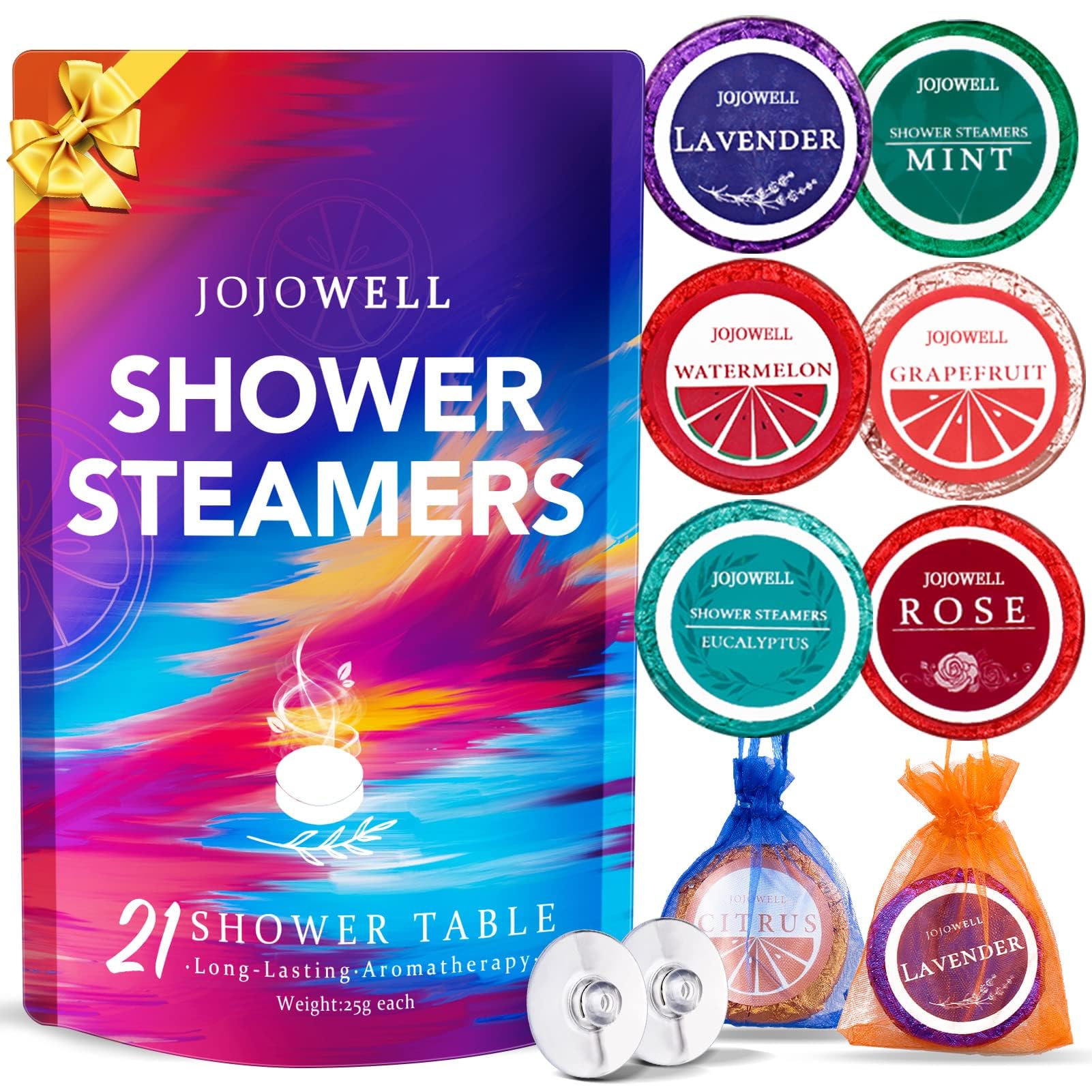 JoJowell Shower Steamers gift box showing a multi scent set for gifting