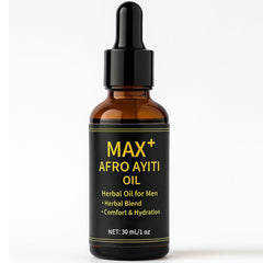 JOKODOMUS Max+ Afro Ayiti Oil bottle pouring for fast absorbing hydration