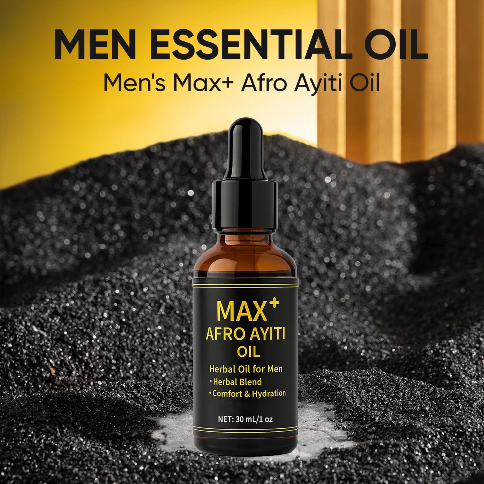 JOKODOMUS Max+ Afro Ayiti Oil closeup ingredients highlight natural herbal blend