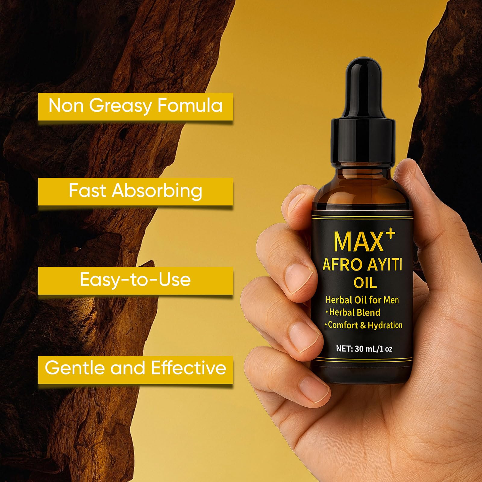 JOKODOMUS Max+ Afro Ayiti Oil texture being applied for quick absorption