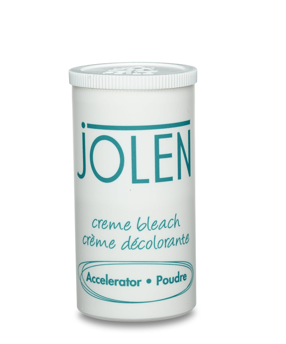 Jolen Creme Bleach Original 125ml accelerator closeup suggests quick-mixin action.