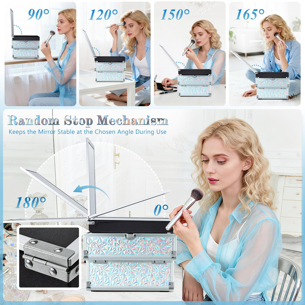 Joligrace extendable cantilever two-tier tray keeps cosmetics accessible.