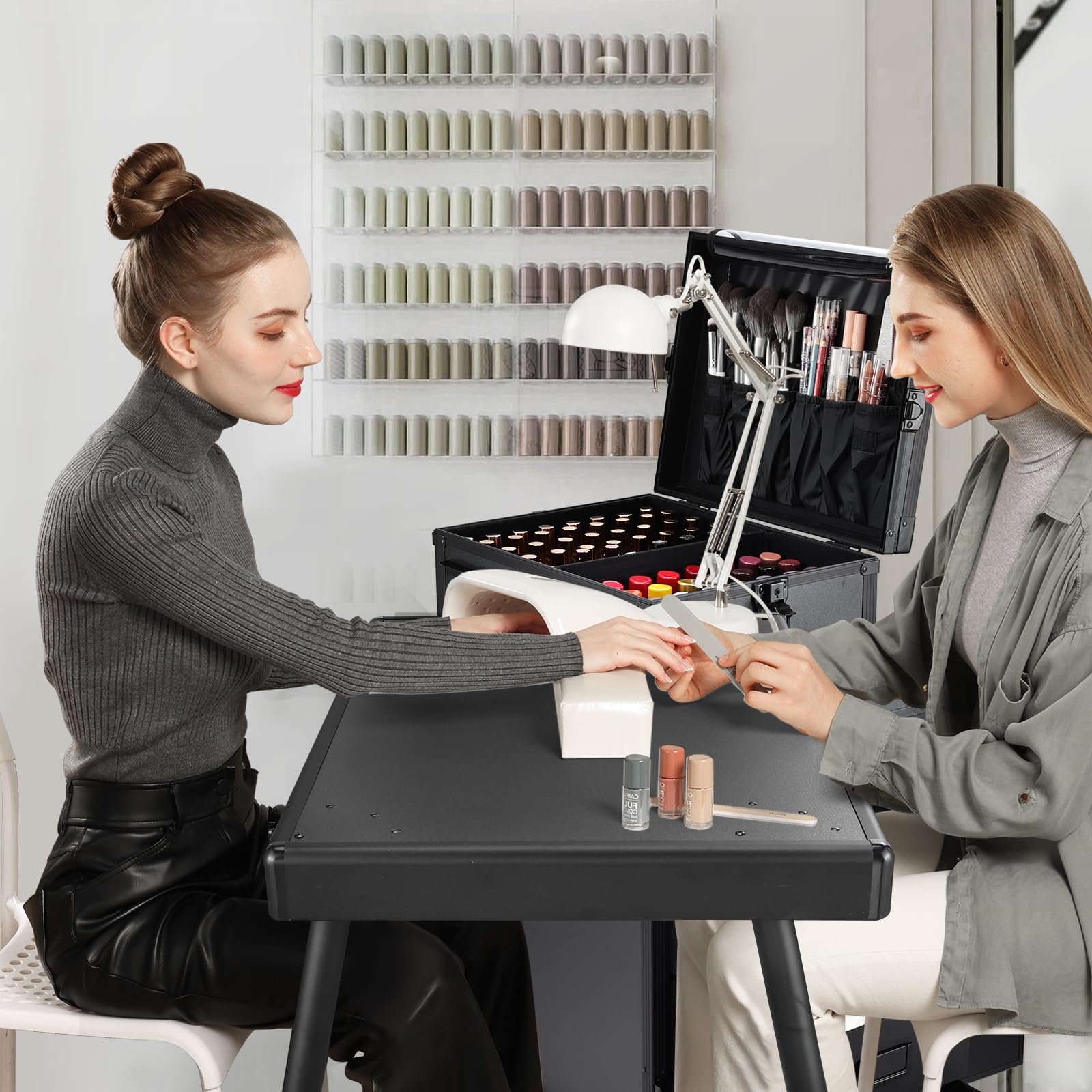 Joligrace foldable nail table height-adjustable for versatile professional setups