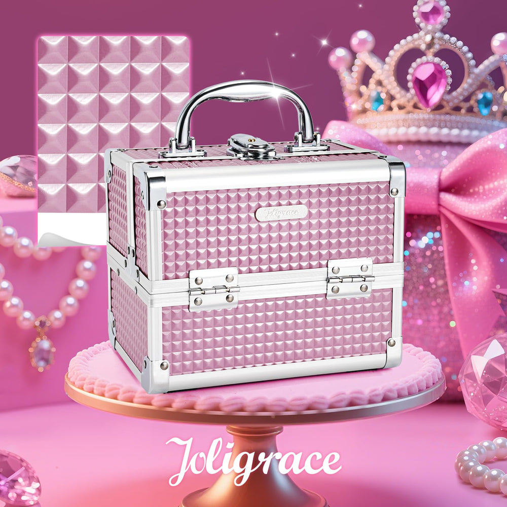 Joligrace pink gift idea makeup case for girls at parties