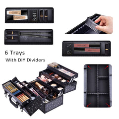 Joligrace makeup case adjustable trays and dividers for custom layouts