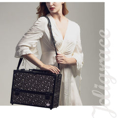 Joligrace makeup case deep bottom compartment with removable dividers for larger items