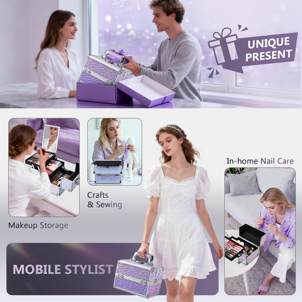 Joligrace makeup-case key lock security ensures privacy in shared spaces
