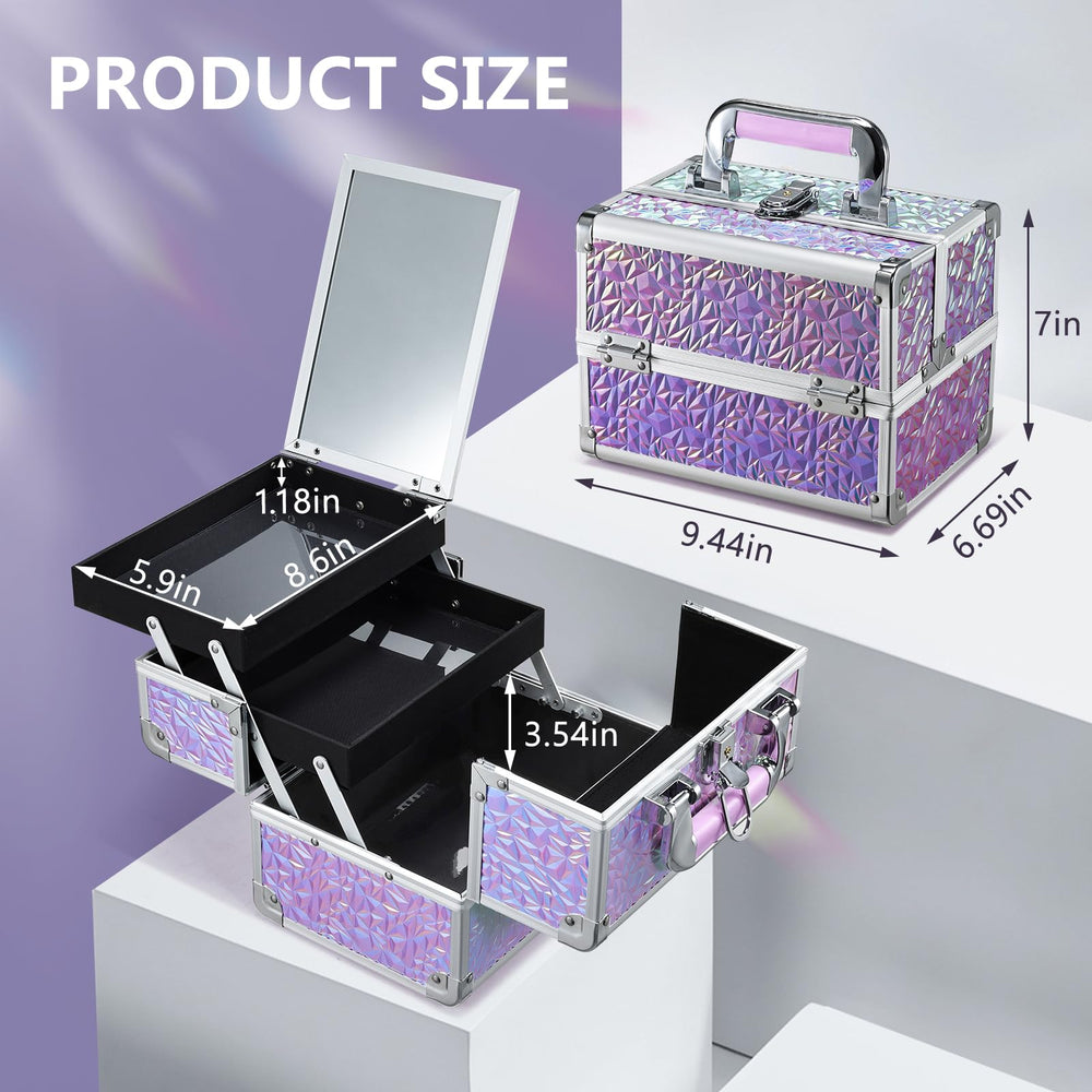 Joligrace makeup-case stainproof bottom tray simplifies cleaning after spills