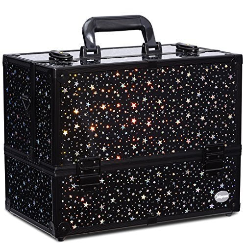 Joligrace makeup case star-pattern front view for easy cosmetics organization on the go