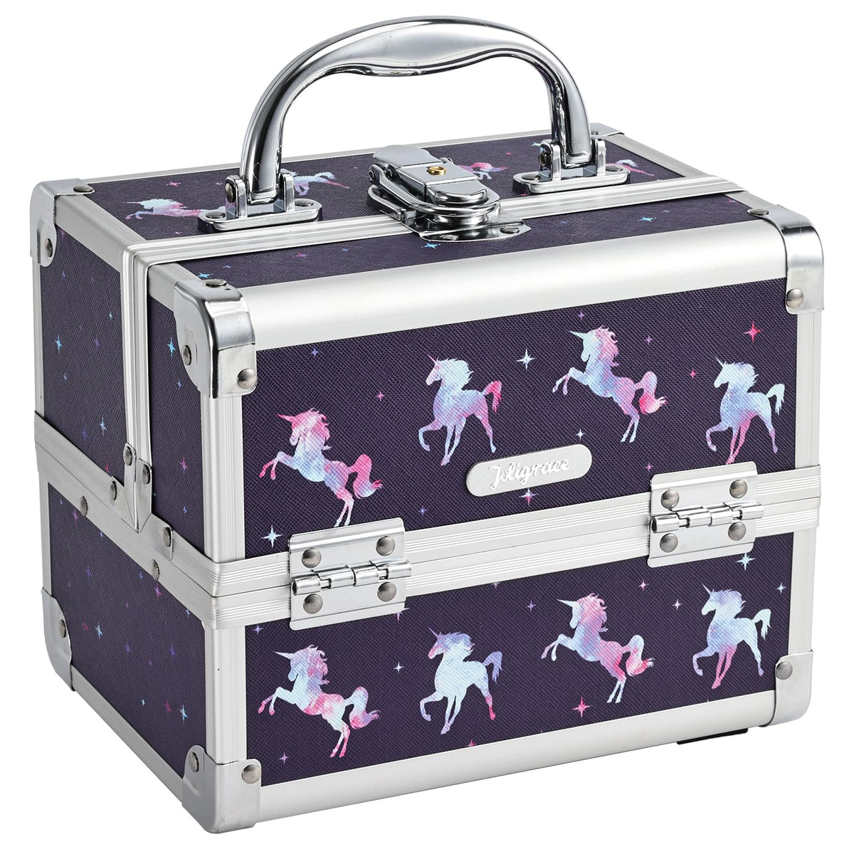 Joligrace makeup case unicorn design for girls enables playful storage and easy access