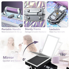 Joligrace makeup-case waterproof glitter finish resists moisture during outdoor use