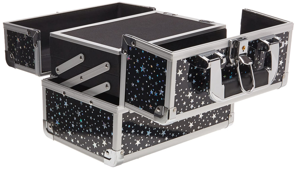 Joligrace makeup train case bottom space fits palettes and bottles