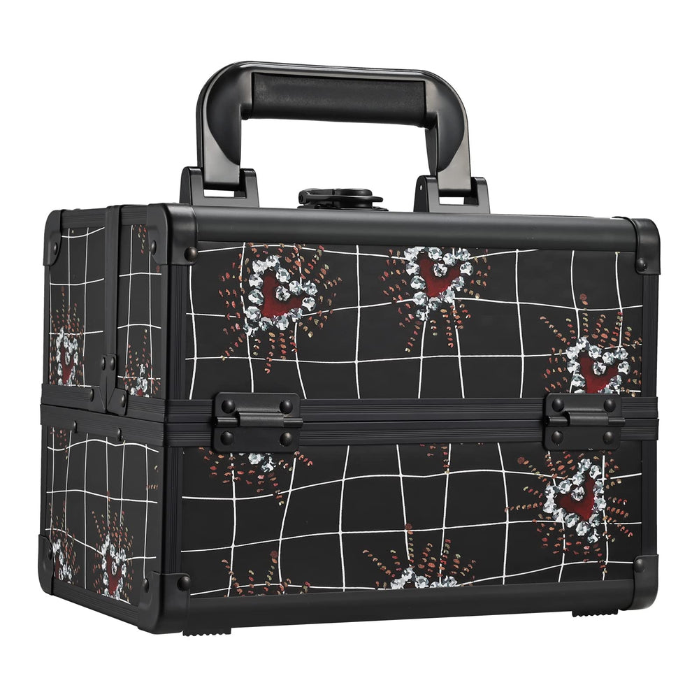 Joligrace makeup train case front view shows travel-ready design for organized cosmetics on the go.