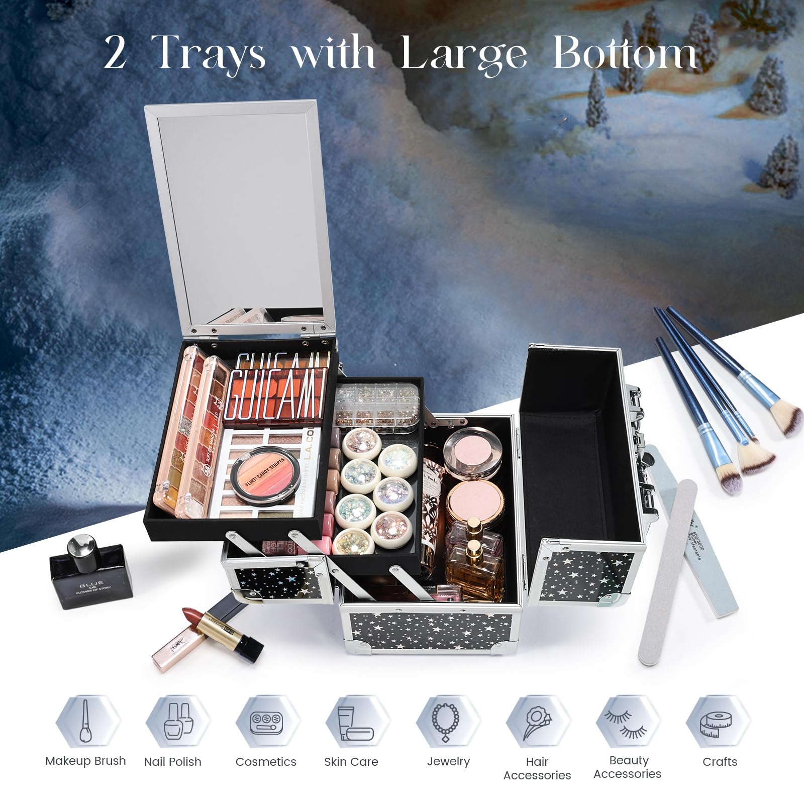 Joligrace makeup train case lock ensures privacy during travel