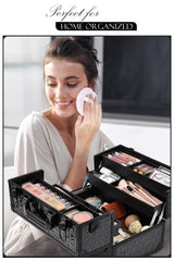 Joligrace Makeup Train Case metal frame highlights durability