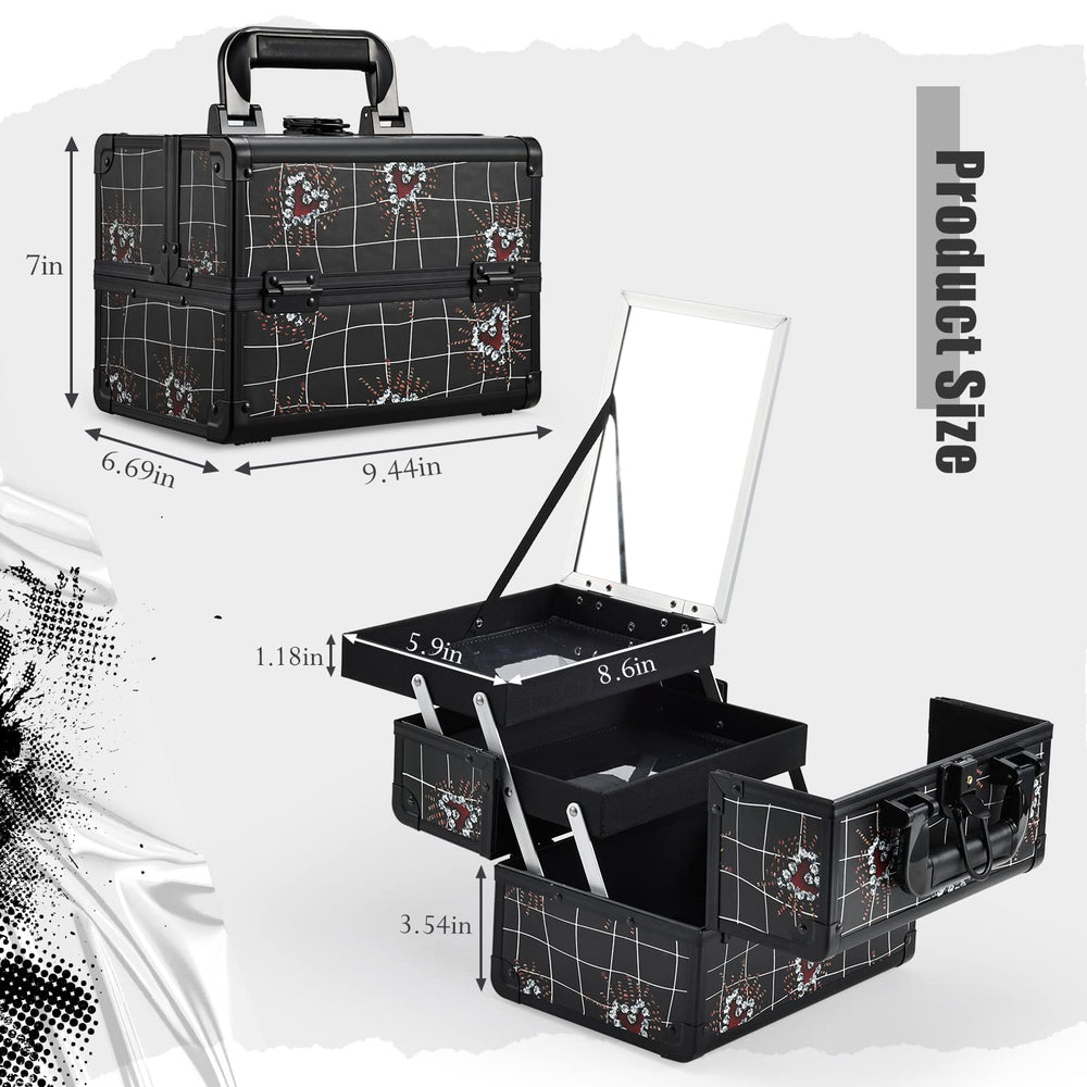 Joligrace makeup train case reinforced corners add durability for outdoor shoots.