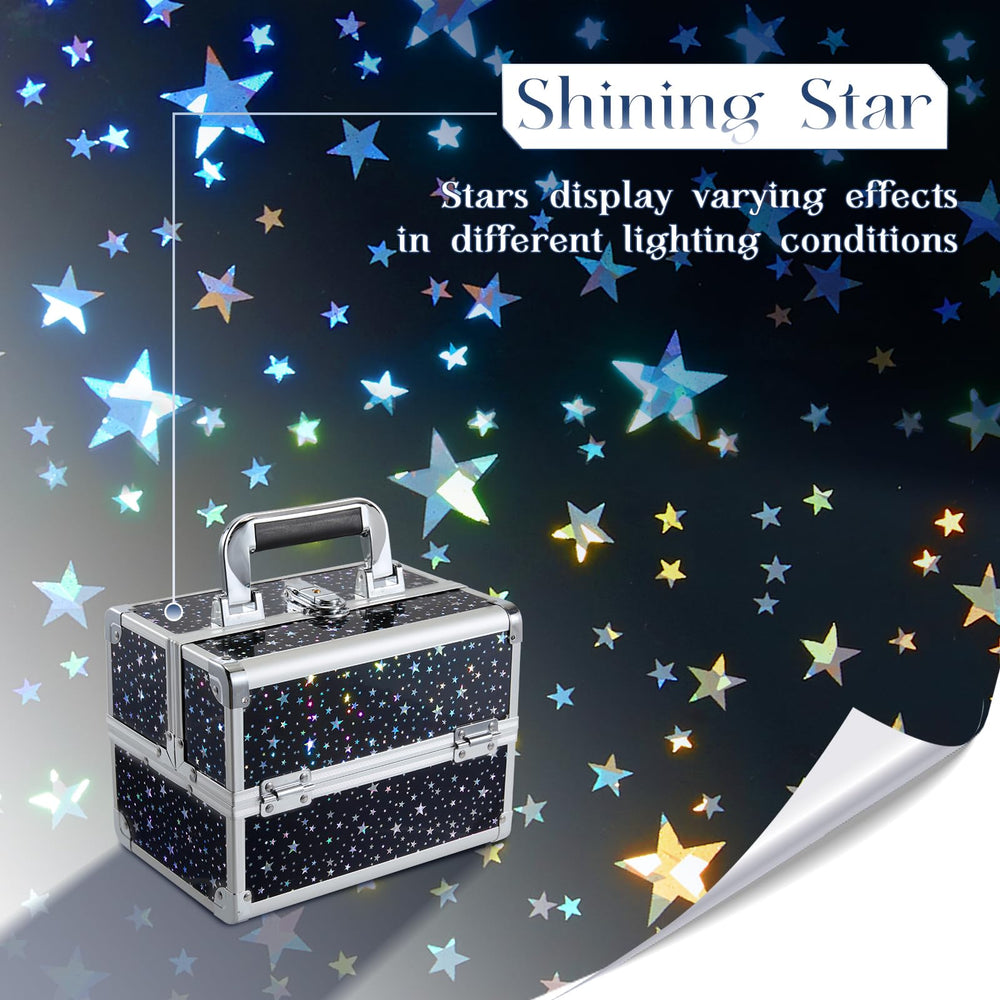 Joligrace makeup train case mirror top tray helps quick touch-ups