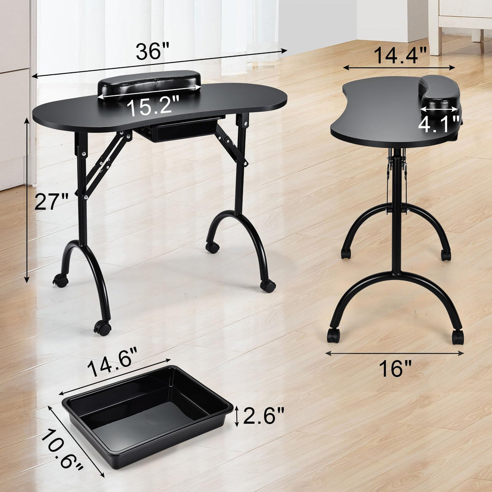 Joligrace manicure table detachable-armrest cushions comfortable support reduces wrist strain