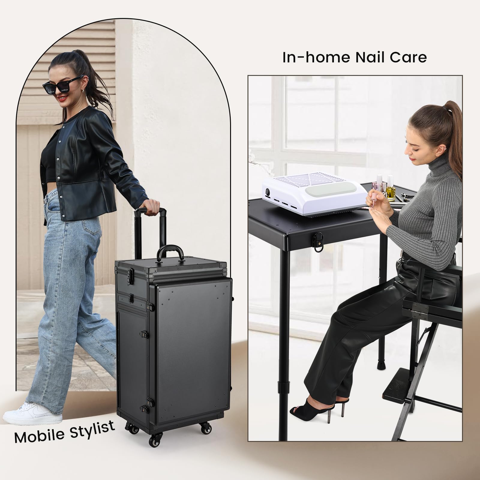 Joligrace mobile studio on wheels supports on-the-go beauty sessions