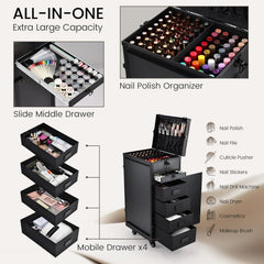 Joligrace multi-functional nail case with partitions keeps supplies organized