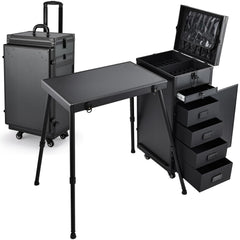 Joligrace rolling manicure table with extended pull rod for on-site styling sessions