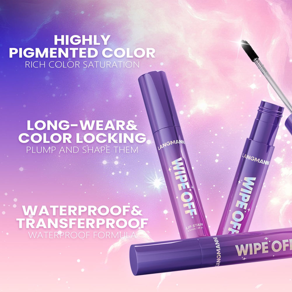 Jolilab Lip Stain Masque 30-second dry image demonstrating quick set and long wear.