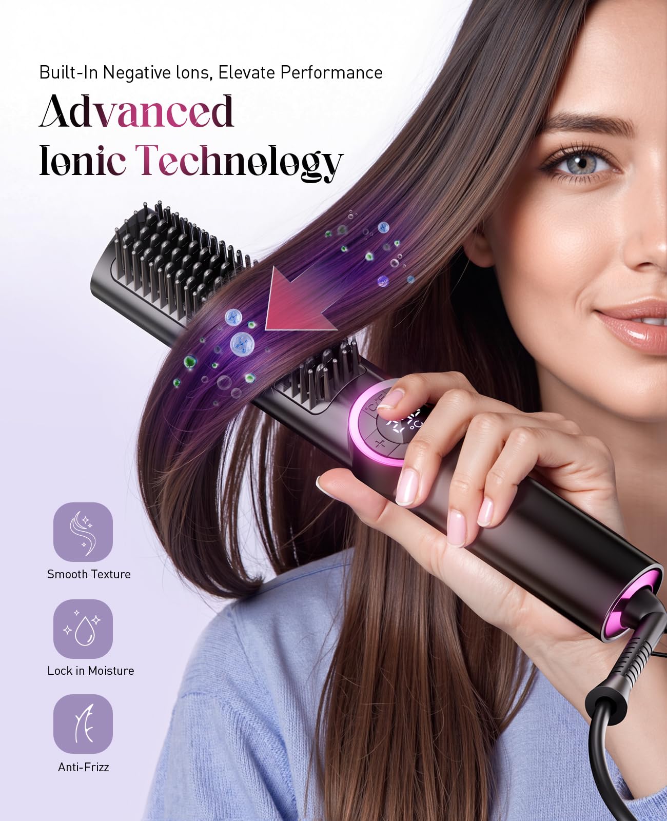 JolinKoin Hair Straightener Brush dual voltage for travel-ready styling