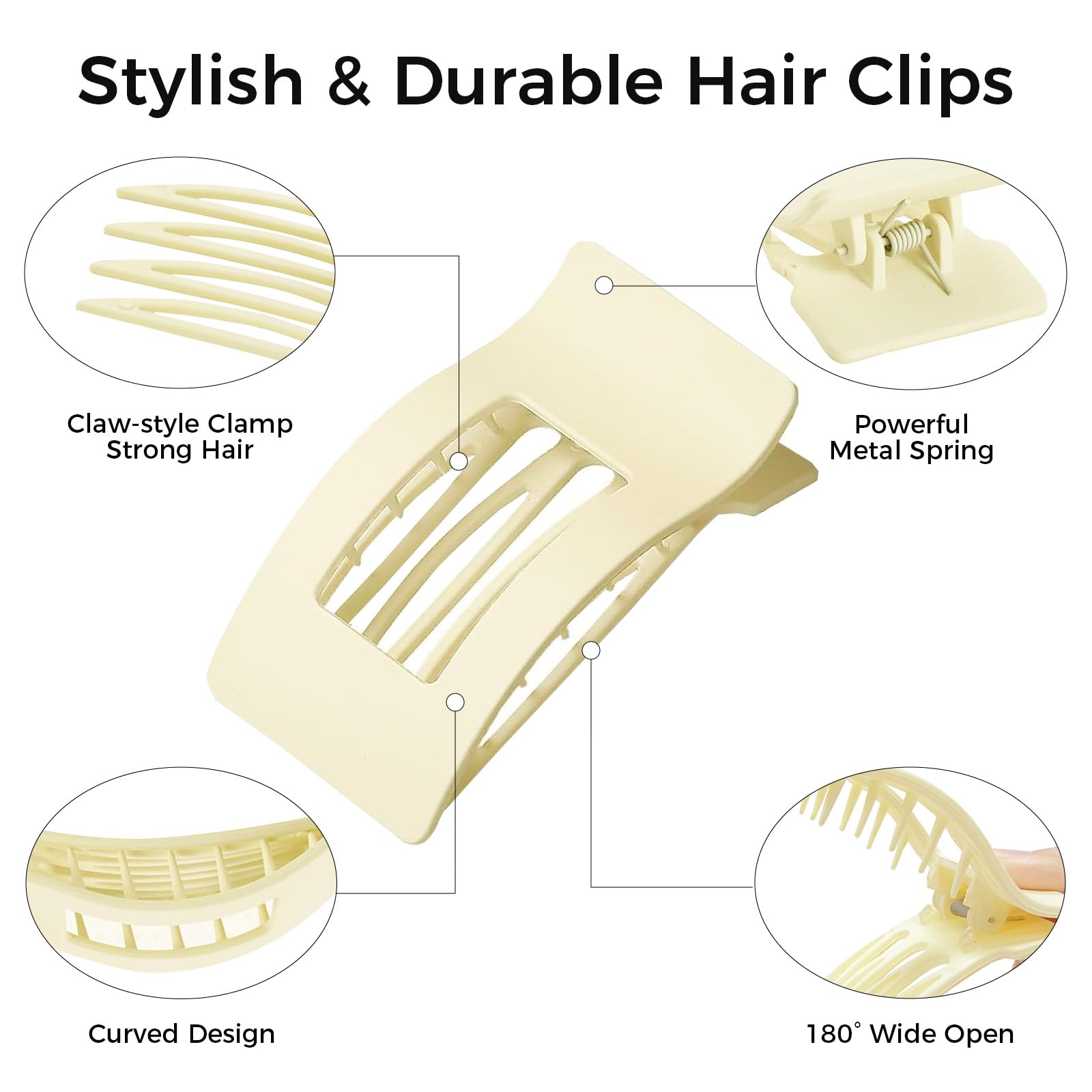 Jollkichay flat-design hair clip highlights comfortable wear and head contour fit
