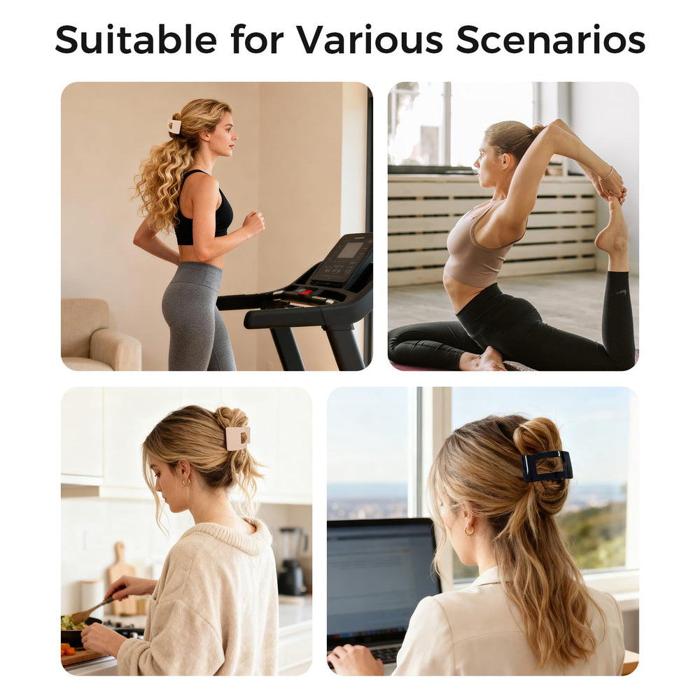 Jollkichay large-rectangular-clip demonstrates wide opening for thick or fine hair