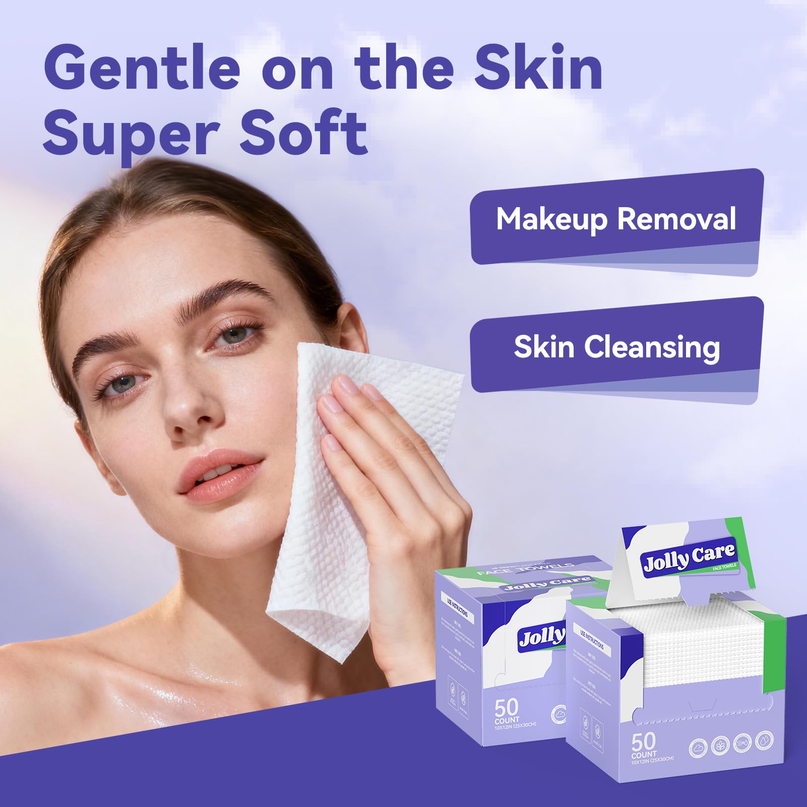 Jolly Care two-sided texture close-up for deep cleansing and gentle wiping