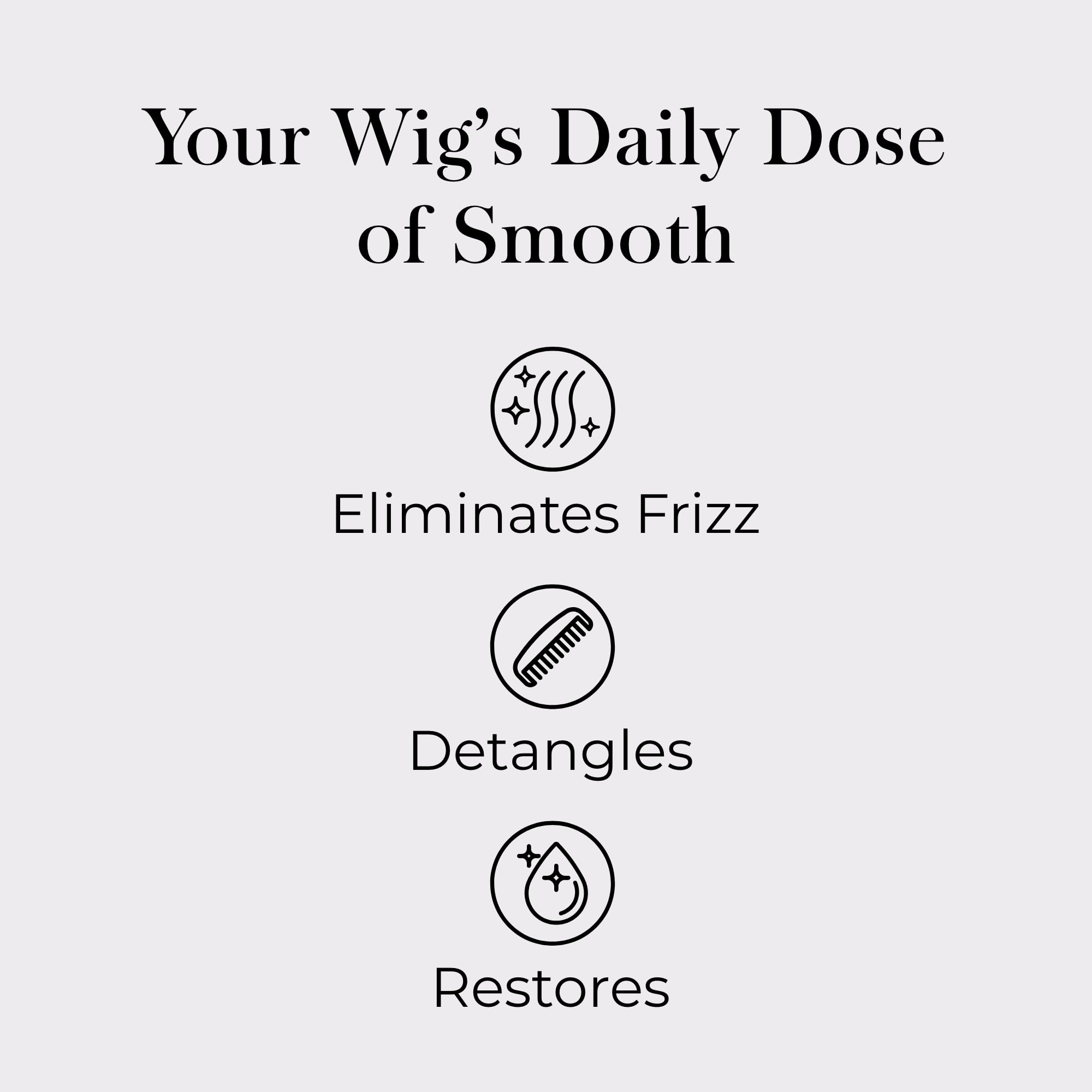Jon Renau HD Smooth Detangler brush image highlights smooth glide with less pull