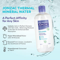 JONZAC Isotonic Thermal Water minerals image highlights barrier balance and skin comfort