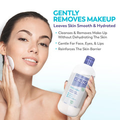 JONZAC Sensitive Skin hypoallergenic formula demonstrates gentle makeup removal for delicate complexions