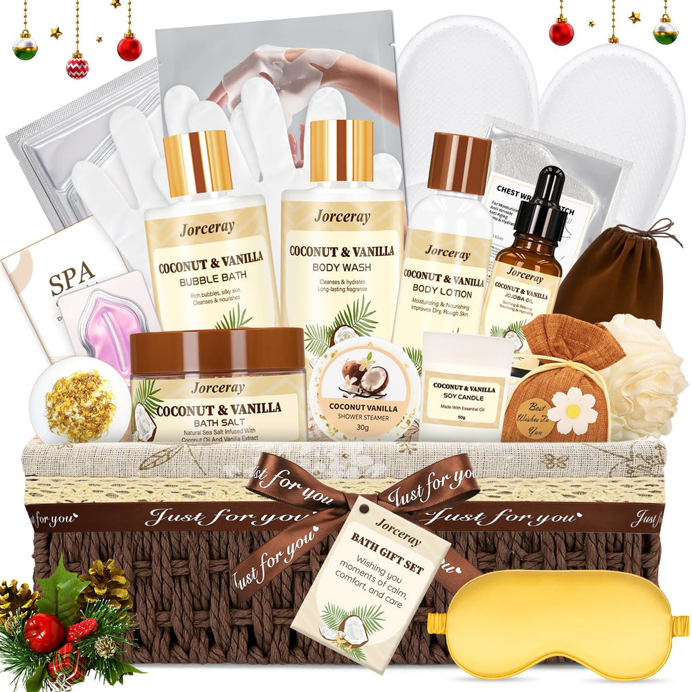 Jorceray 22pcs bath basket unpacked, ready for a cozy home spa day.