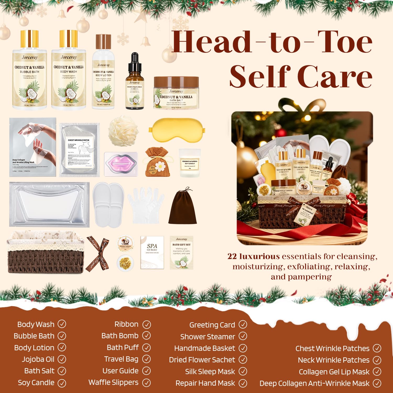 Jorceray slippers and silk eye mask for a calming pampering session.
