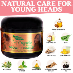 J'Organic Solutions hair-growth stimulator swatch on hair