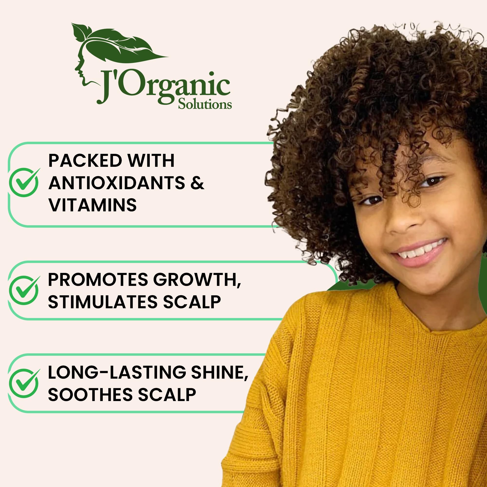 J'Organic Solutions sweet almond oil bottle close-up emphasizing nourishing oil