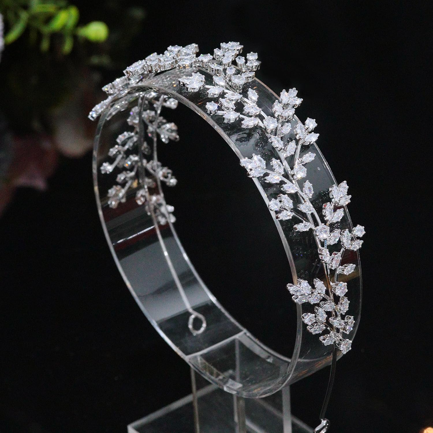 Jorsnovs tiara placed-on-head demonstrates ceremony-ready sparkle
