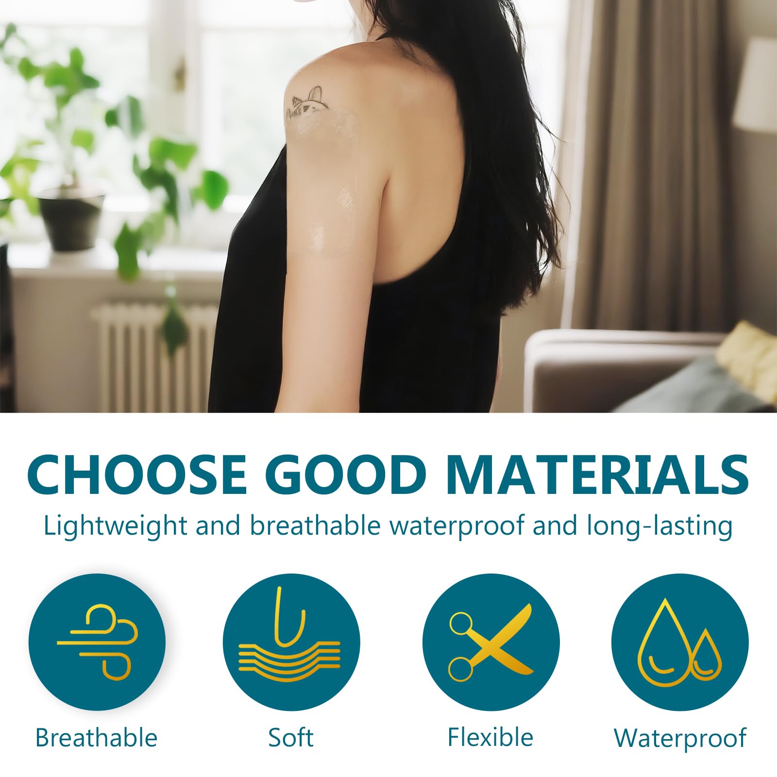 Josera Tattoo Cover Up Patch on skin during swimming demonstrates waterproof performance.