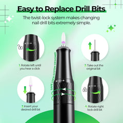 JOSGLOI electric nail drill LCD display aids precise speed control