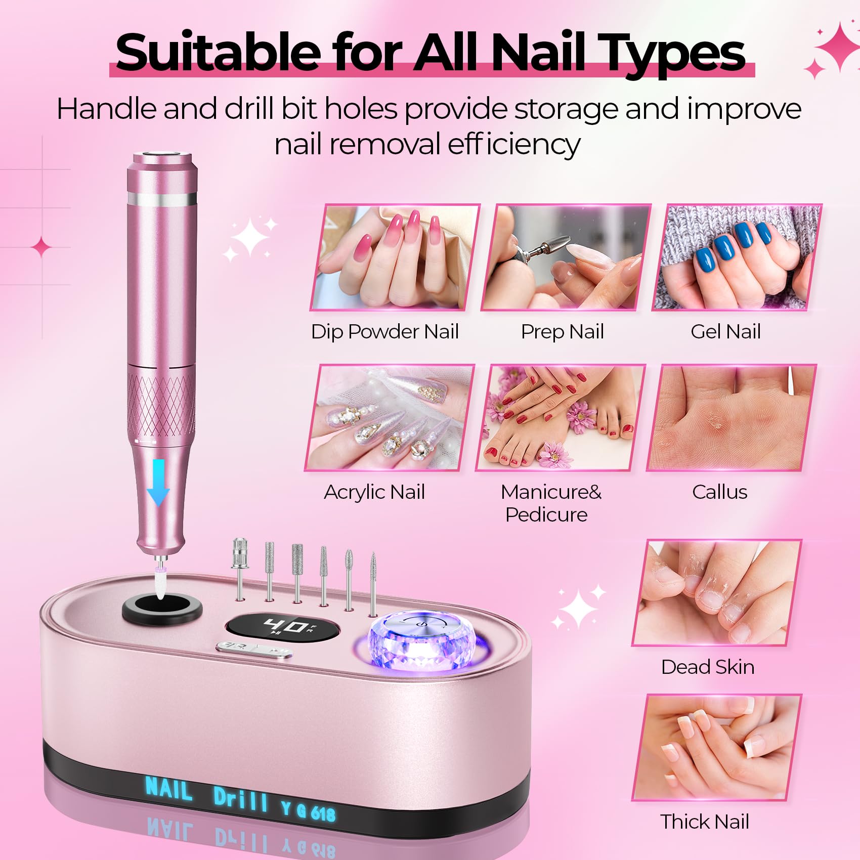 JOSGLOI compact storage design keeps nail tools organized on your workstation.