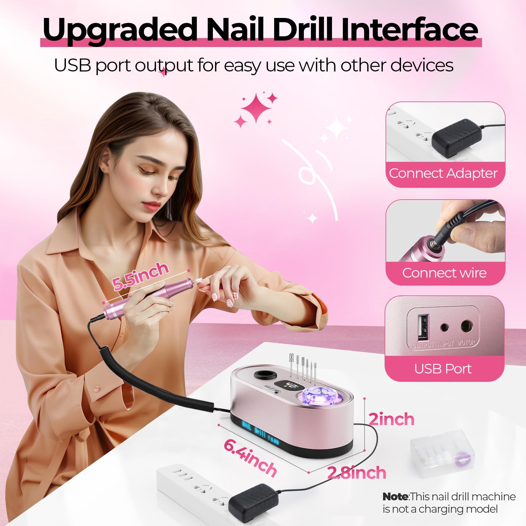 JOSGLOI USB port supports quick phone charging during salon sessions.
