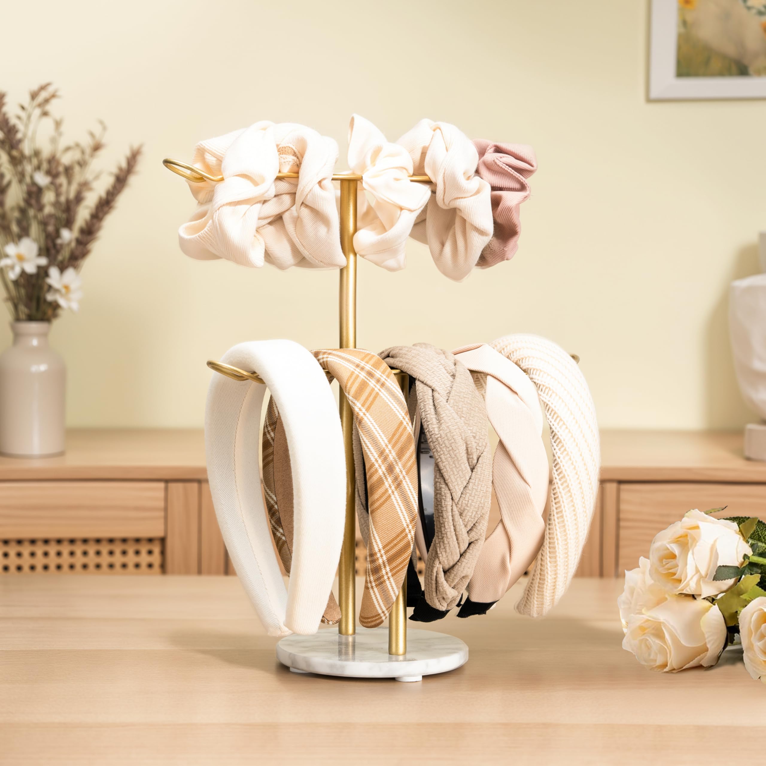 Josmimic gift-option-hair-accessory-organizer-gold makes a thoughtful present for women and teens