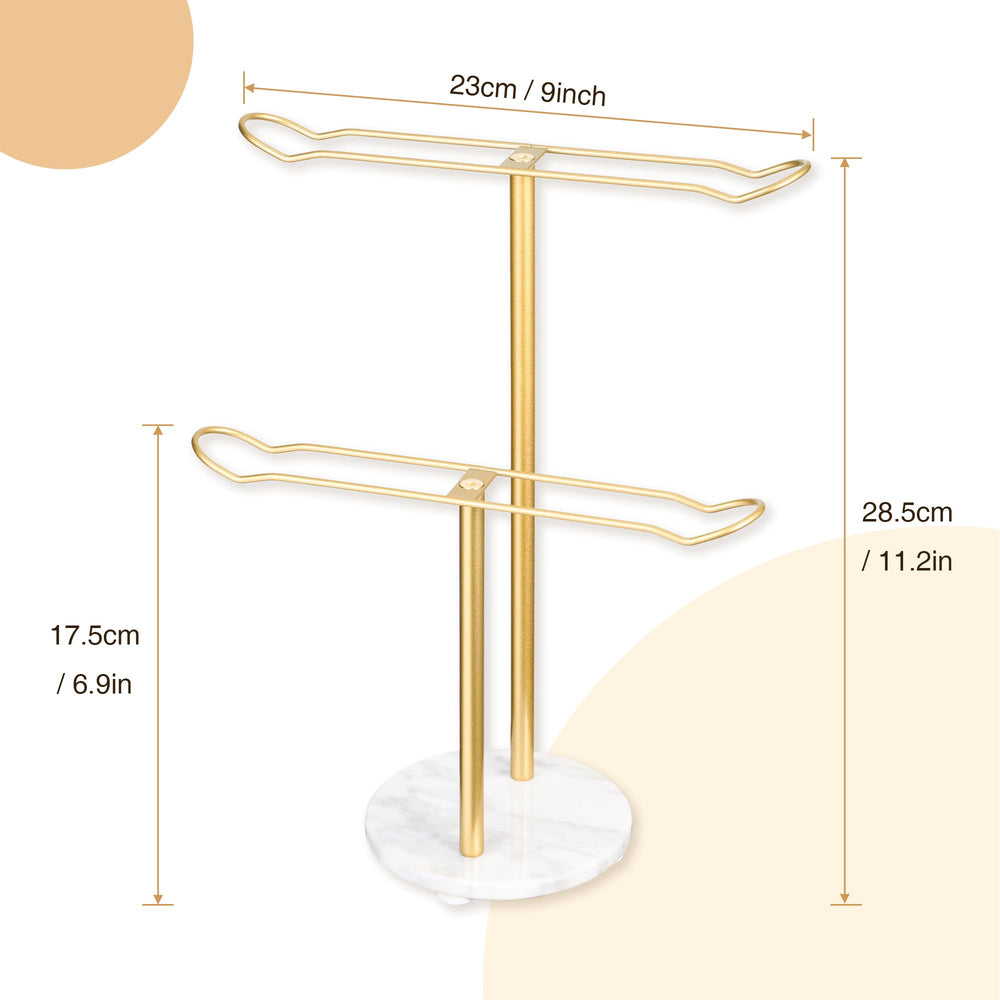 Josmimic jewelry-display-stand vanity gold keeps bracelets and necklaces neatly visible