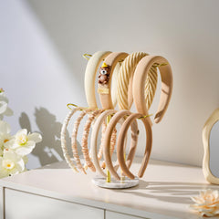 Josmimic scrunchie-stand double-layer gold stores hair accessories within easy reach